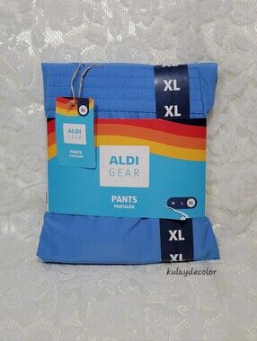 ALDI Gear Men's XL Blue Jogger Pants Sweatpants Elastic Waistband Loose Fit NWT